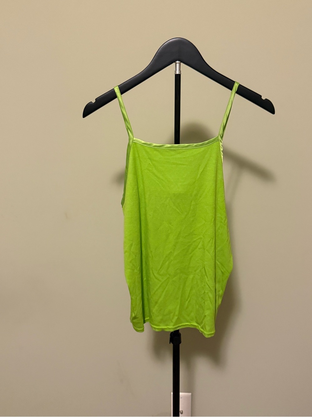 NWT J. Crew Pear Green Spaghetti Strap Cami Tank SZ L